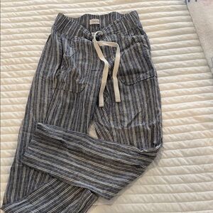 Calvin Klein dark blue Striped cotton pants